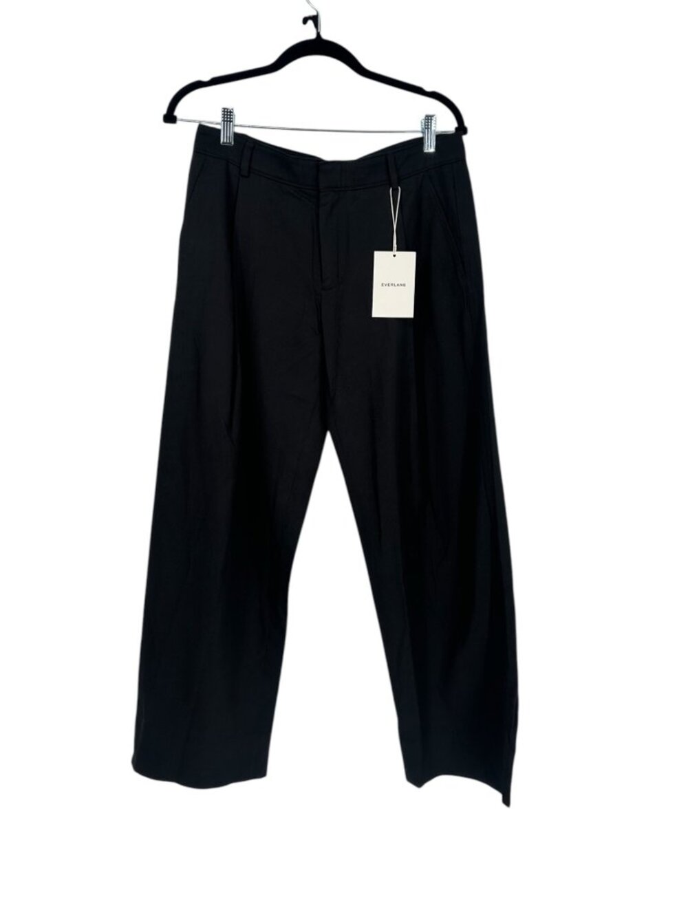 👖 NWT Everlane Black High Rise Cropped Straight Leg Trousers 2 👖